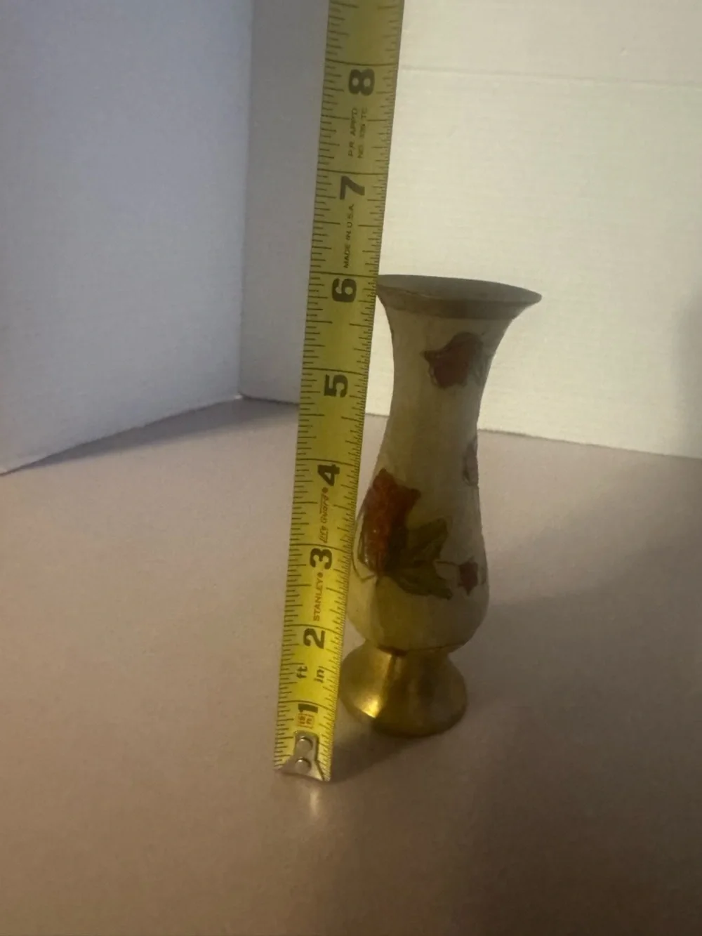 Vintage Small Enameled Vase - Aged